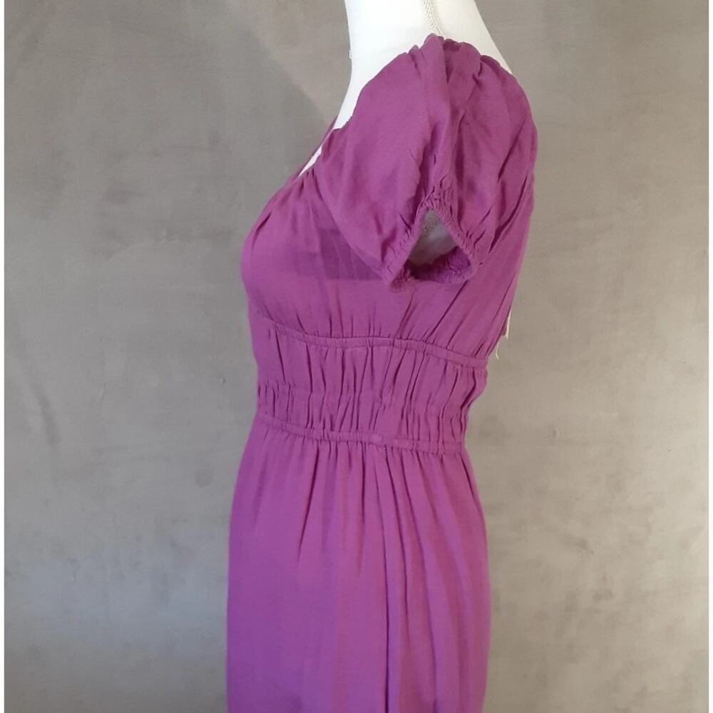 Sim and Sam pink linen smock poplin midi dress 163811DR sz M - Picture 4 of 12